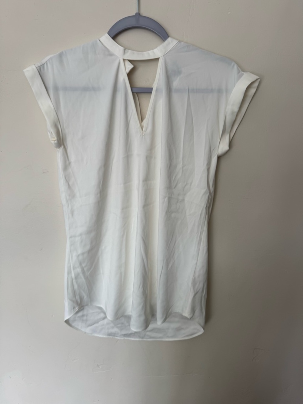 Express White Keyhole Blouse